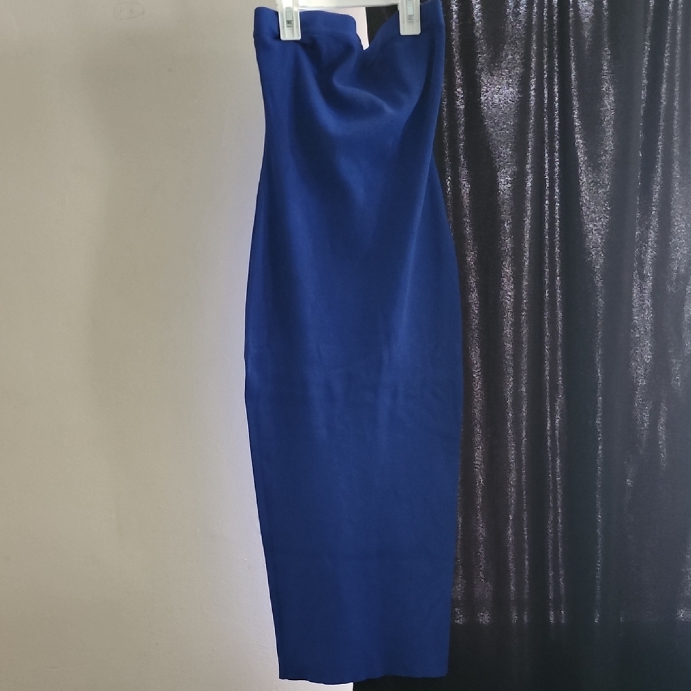 Elegant Blue Strapless Women's Skirt